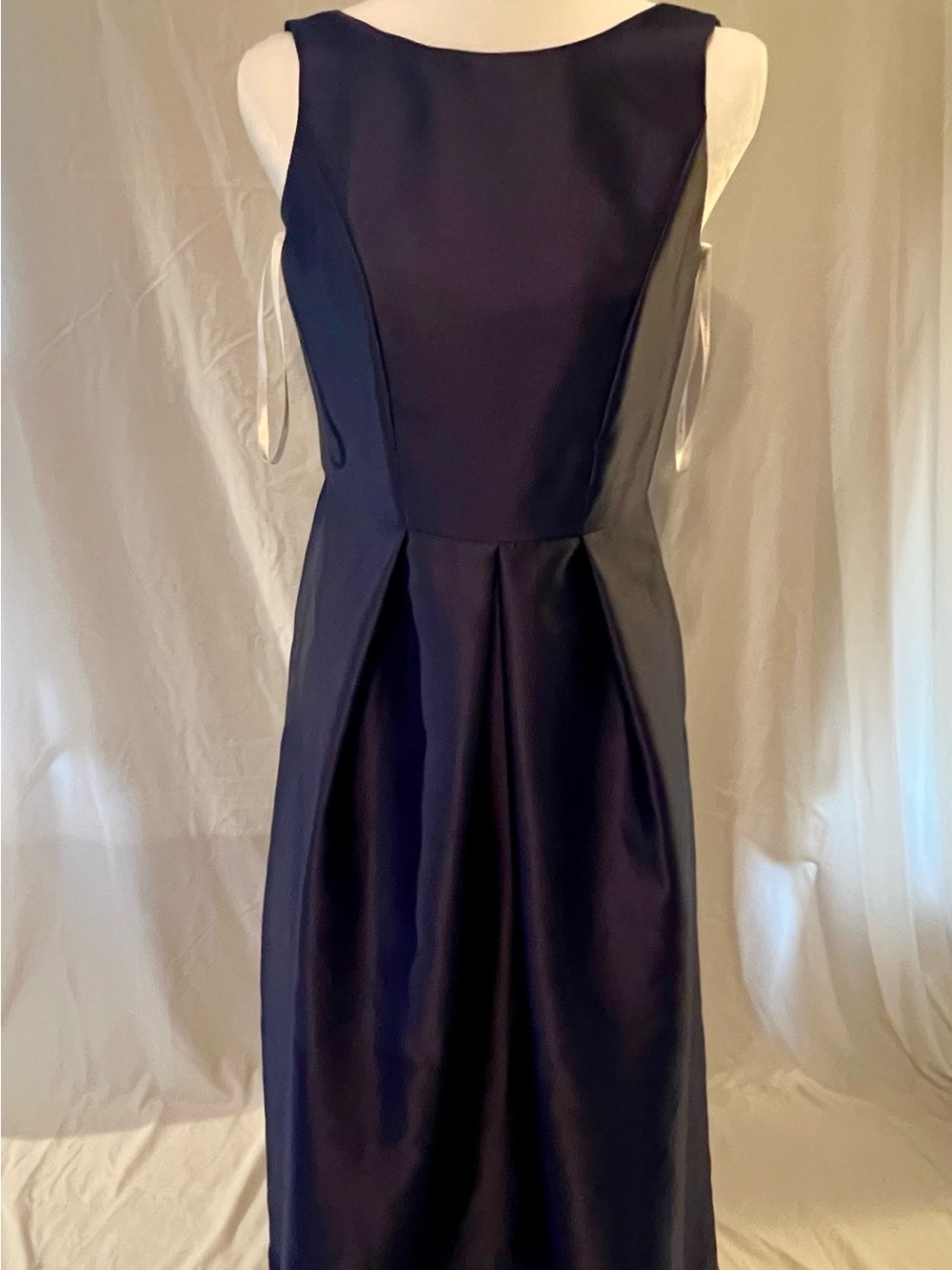 Alfred Sung Dessy Junior Collection Sophia Blue Sleeveless Gown Pleated A-line - Picture 2 of 10